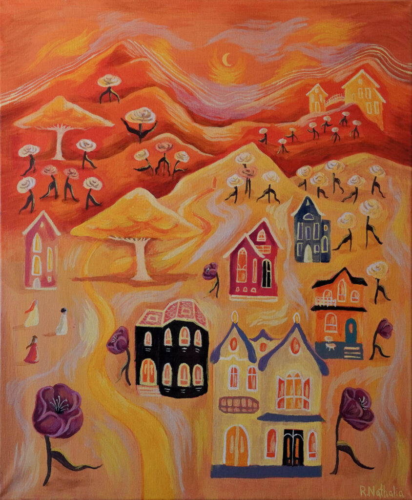 Solace Space: "Blooming Tower" 20x24 Acrylic