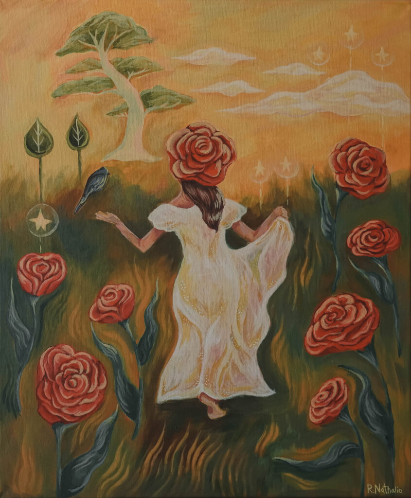 Solace Space: "A Rose Hat" 20x24 Acrylic